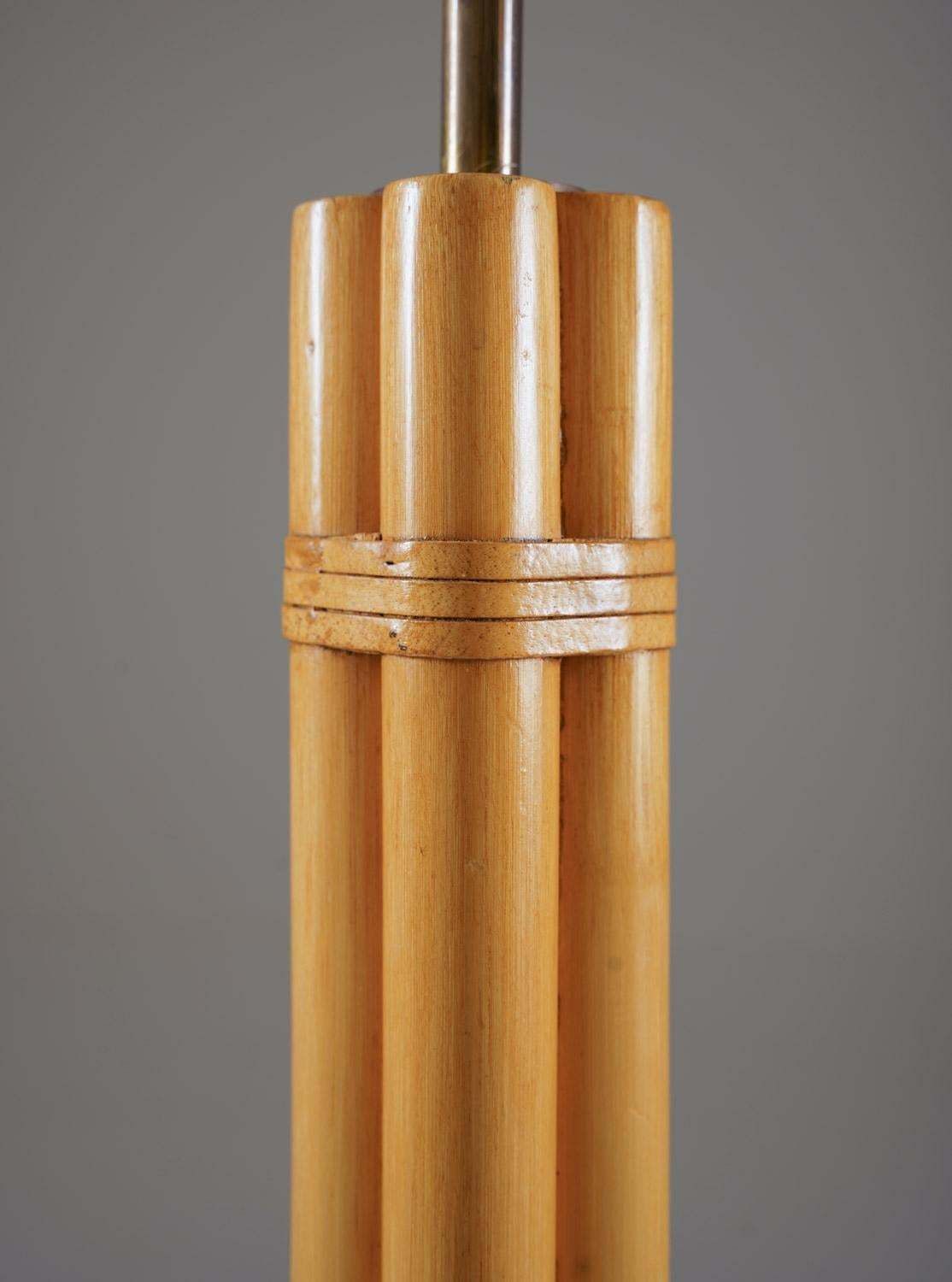 Scandinavian Midcentury Floor Lamp In Brass And Bamboo By Bergboms Sweden photo 2229.0
