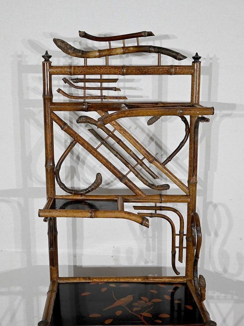 Small Bamboo Shelf And Pair Of Wall Consoles With Asian Decor – 1920 photo 2142.4