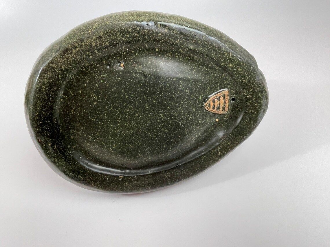 photo furniture Michael Andersen & Son, Rare Polar Bear Bowl In Green Mottled Glaze, First Half Of The 20th Century
