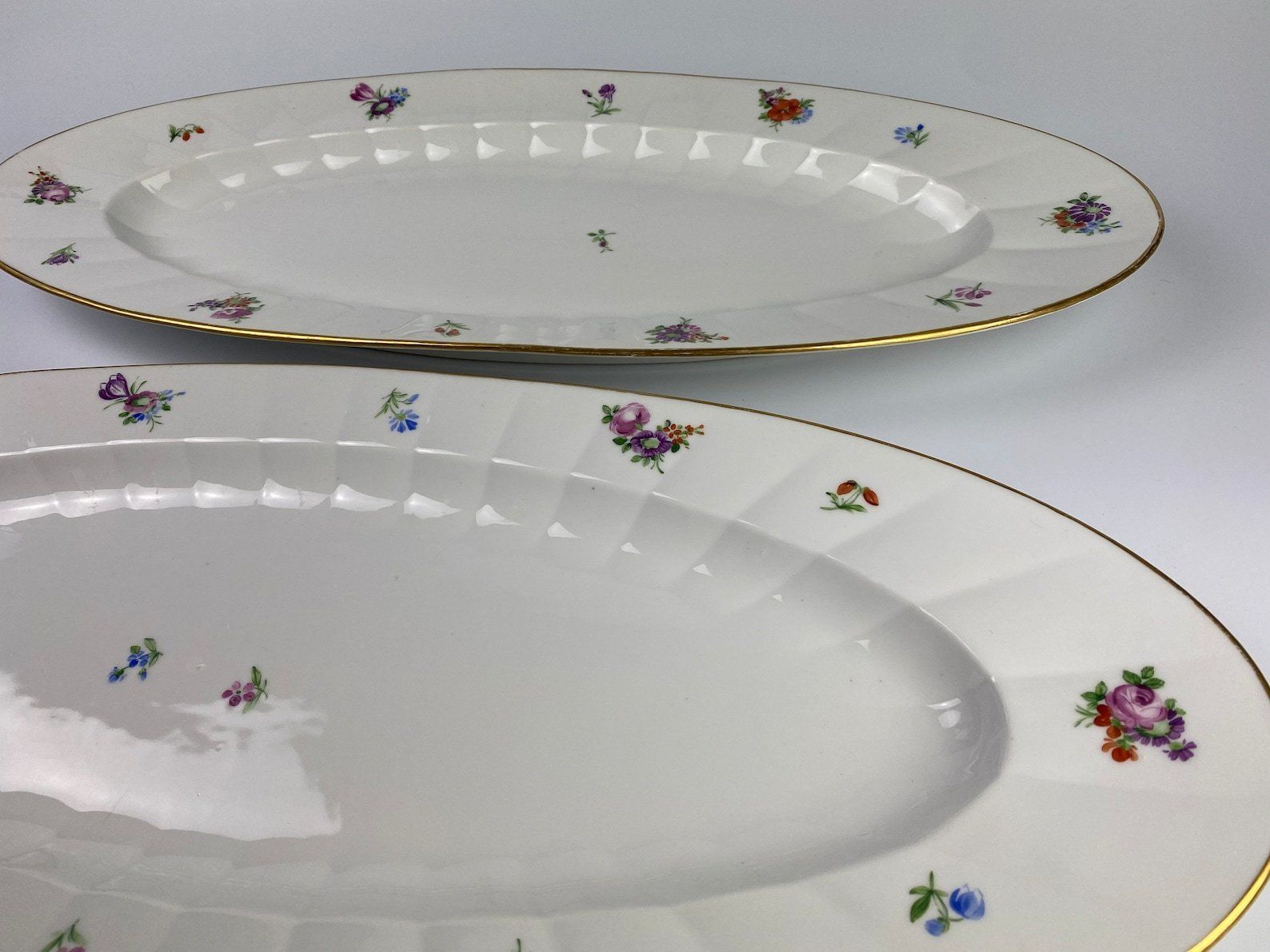 Pair Of Royal Copenhagen Extra Large Serving Seafood Fish Platters Scandinavian Porcelain From The Beginning Of The 20th Century photo for sale