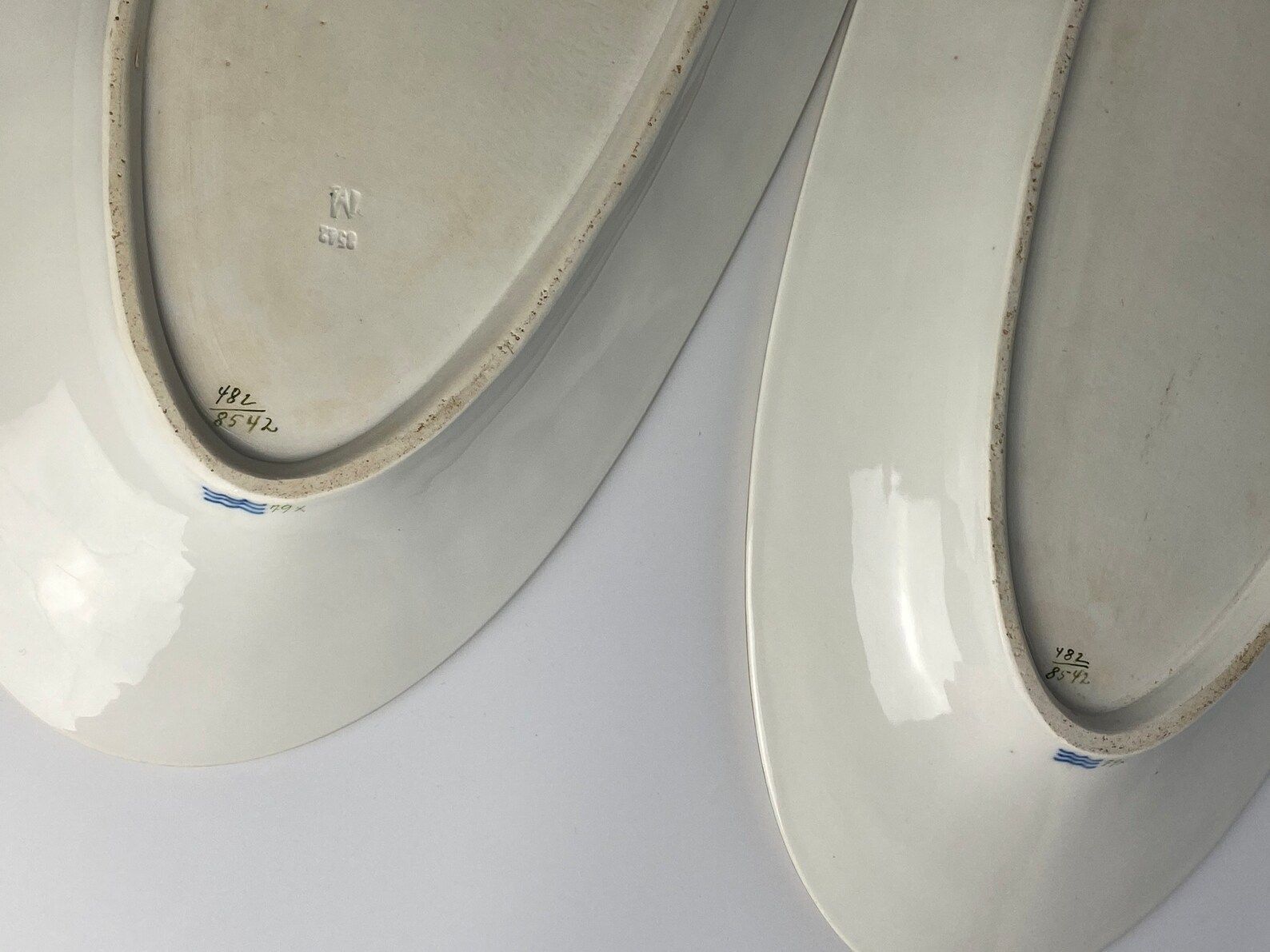 Pair Of Royal Copenhagen Extra Large Serving Seafood Fish Platters Scandinavian Porcelain From The Beginning Of The 20th Century photo 436.0