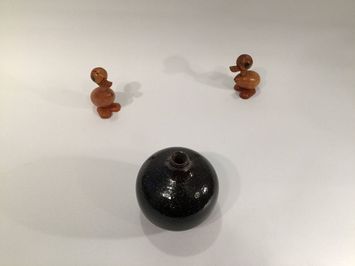 Miniature Vase From Swedish Stoneware Producer Wallakra, Salt Glazed, Scandinavian Home Decor photo 143.0