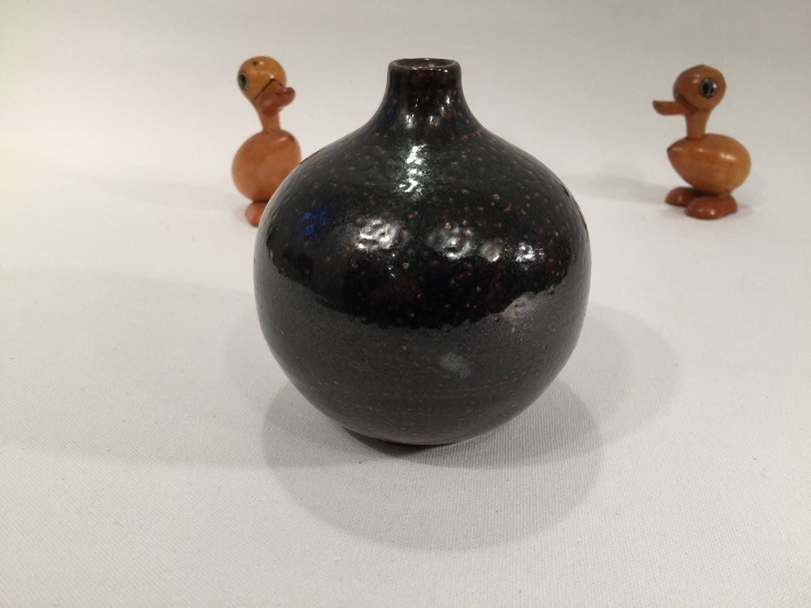 photo furniture Miniature Vase From Swedish Stoneware Producer Wallakra, Salt Glazed, Scandinavian Home Decor