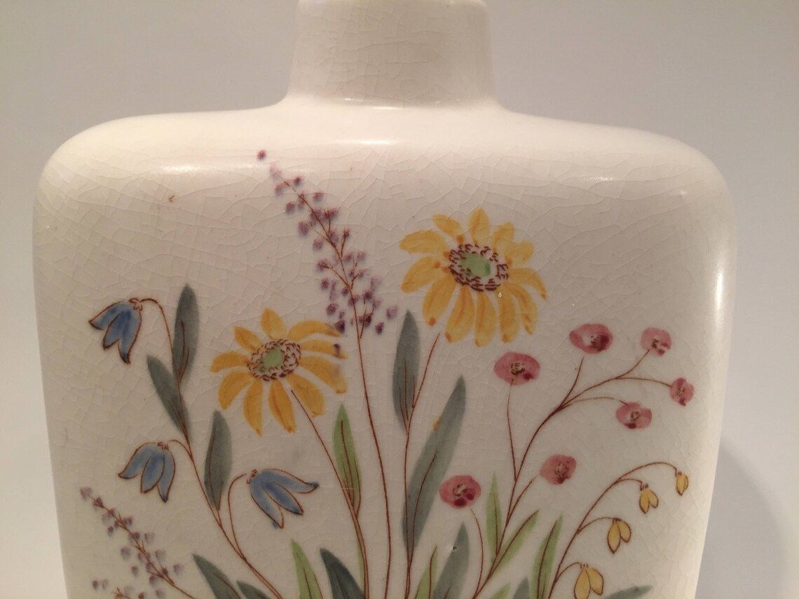 Rorstrand Vase With Flower Motif, By Lars Thorén, Scandinavian Mid Century Modern, 1950s From Sweden photo Home Decor