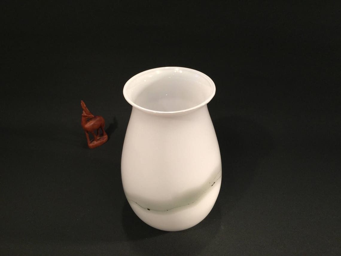 Michael Bang For Holmegaard, Gray And White Art Glass Vase From The 1980s In Scandinavia photo Home Decor