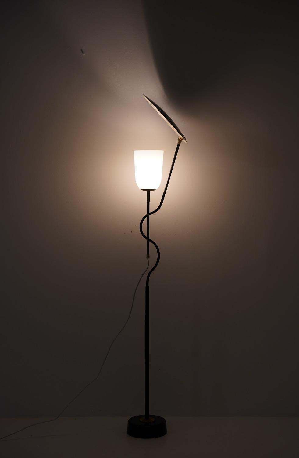 photo for sale Scandinavian Mid Century Floor Lamp In Metal And Brass