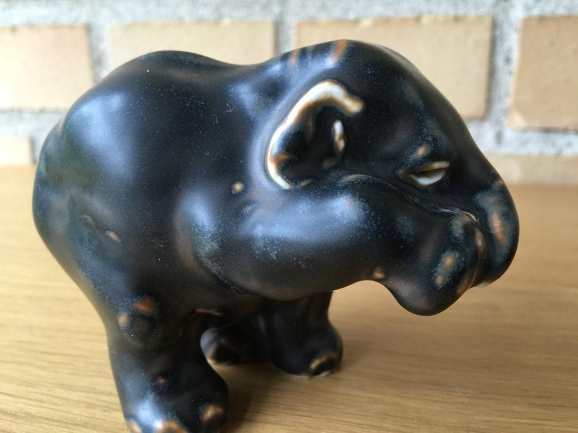 Elephant Calf Figurine By Jeanne Grut For Royal Copenhagen, Form Number 22741, Factory First, Scandinavian Mid Century Modern photo Home Decor
