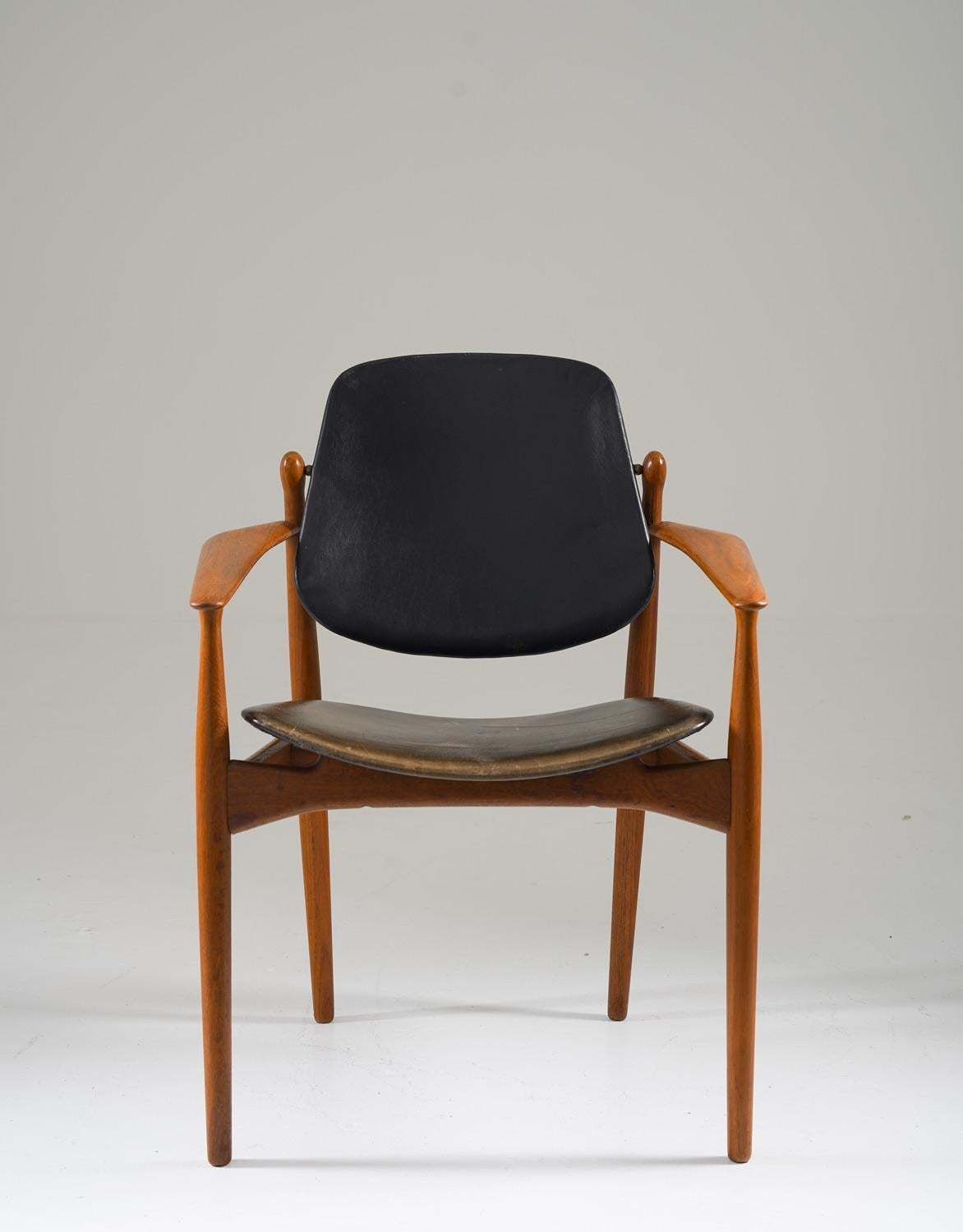 Danish Teak And Leather Chair By Arne Vodder For France & Daverkosen photo furniture