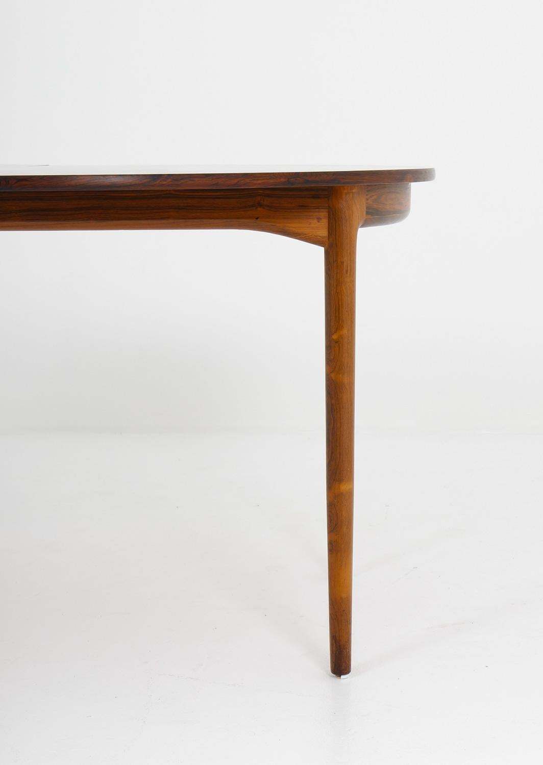 Scandinavian Mid Century Roswood Dining Table By Ib Kofod Larsen, 1960s photo vinterior