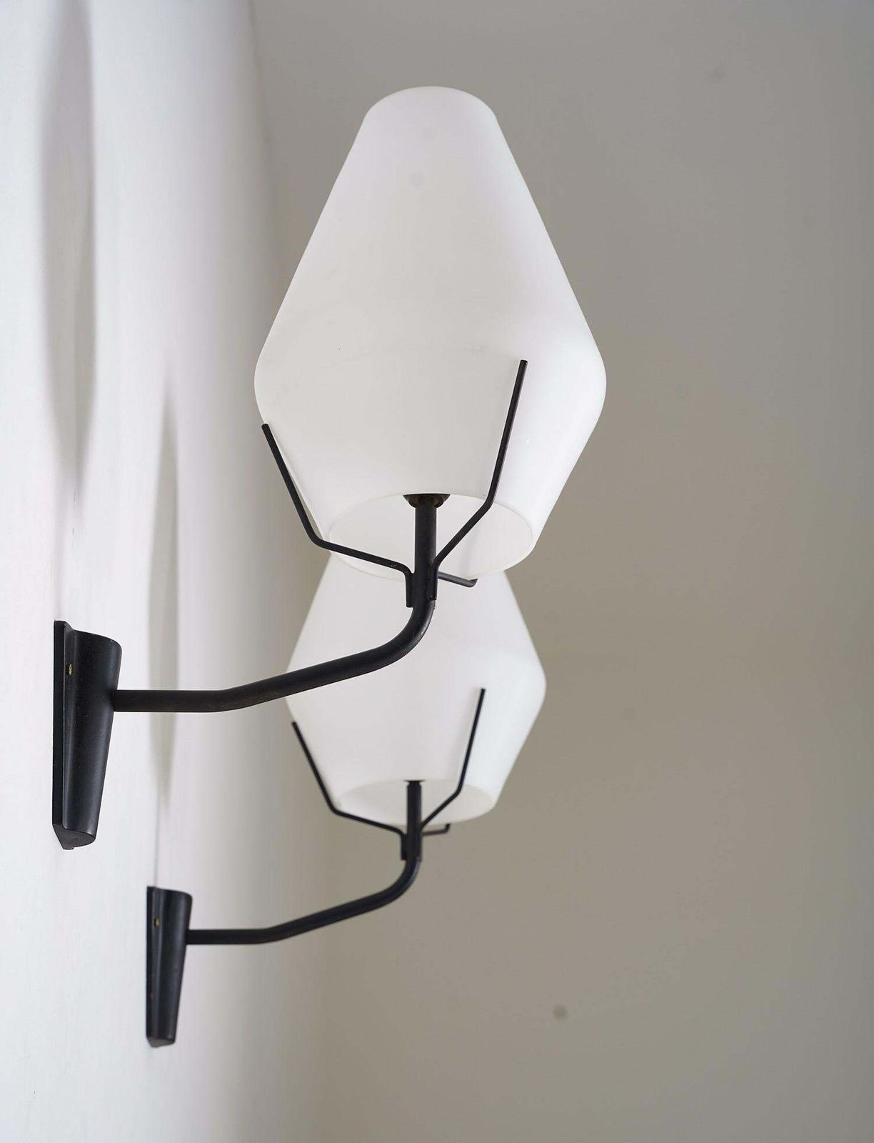 Swedish Midcentury Wall Lamps In Metal And Glass By Asea photo Lighting