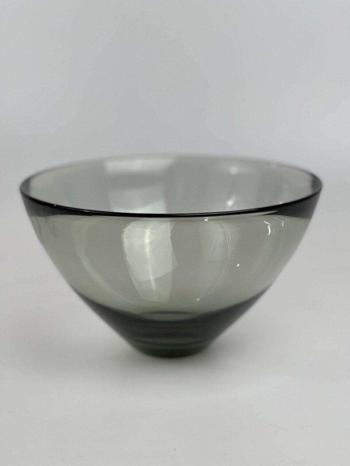 photo for sale Per Lutken For Holmegaard, Smoke Colored Art Glass Bowl, Scandinavian Mid Century Modern From Denmark