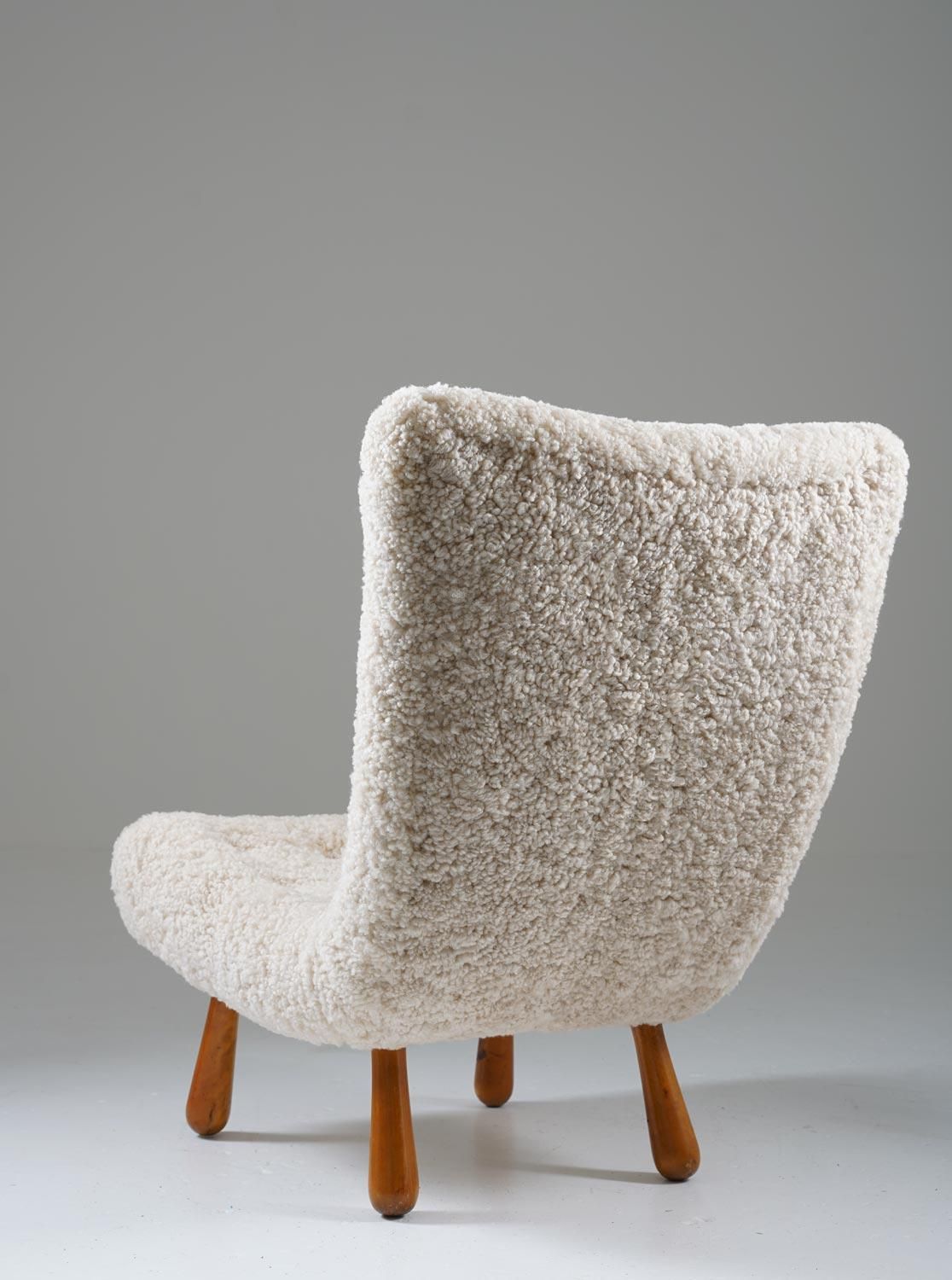 Scandinavian Mid Century Lounge Chair In Sheepskin photo 9790.0