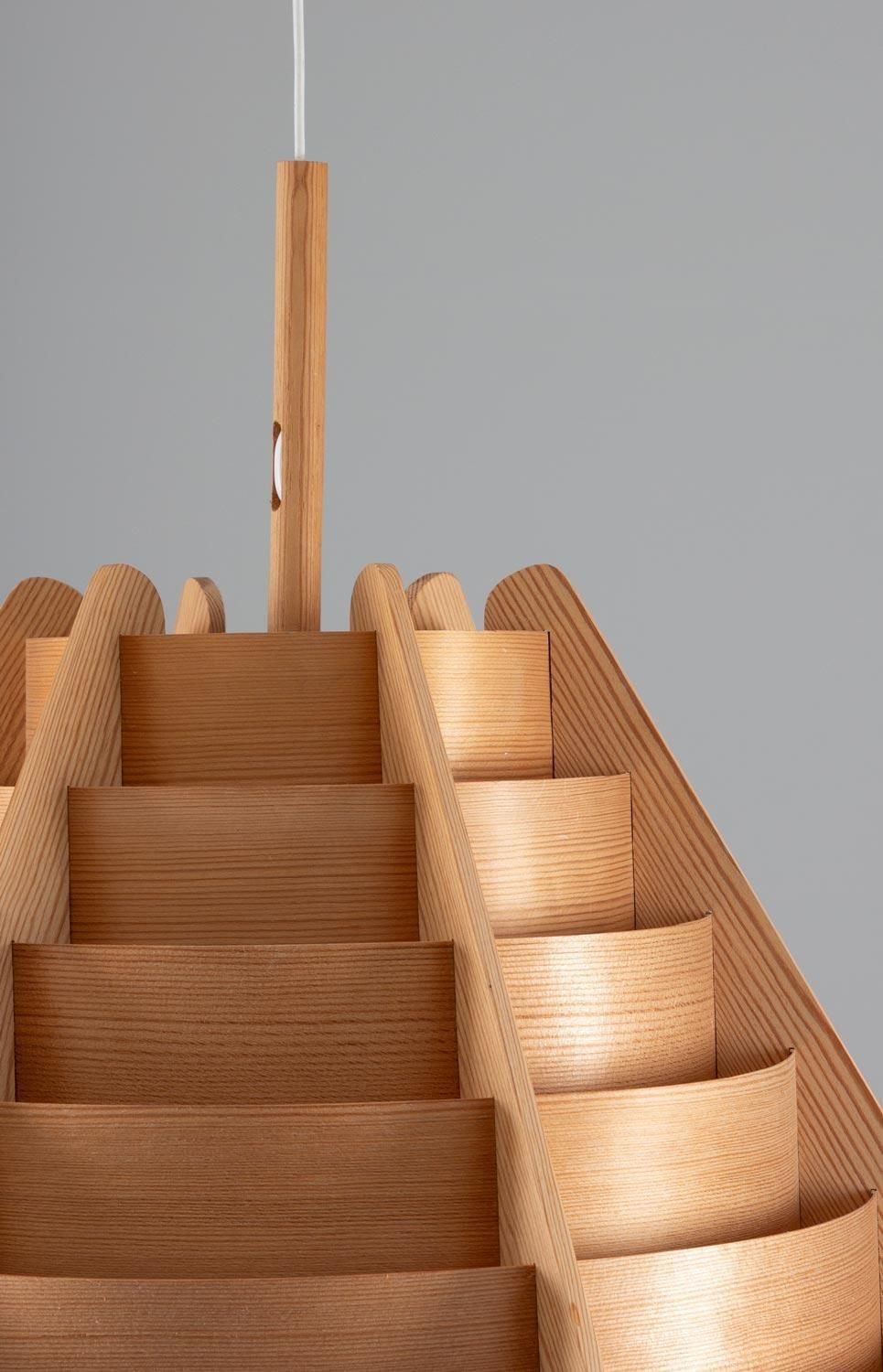 Pair Of Scandinavian Pendants In Pine By Hans Agne Jakobsson photo vinterior