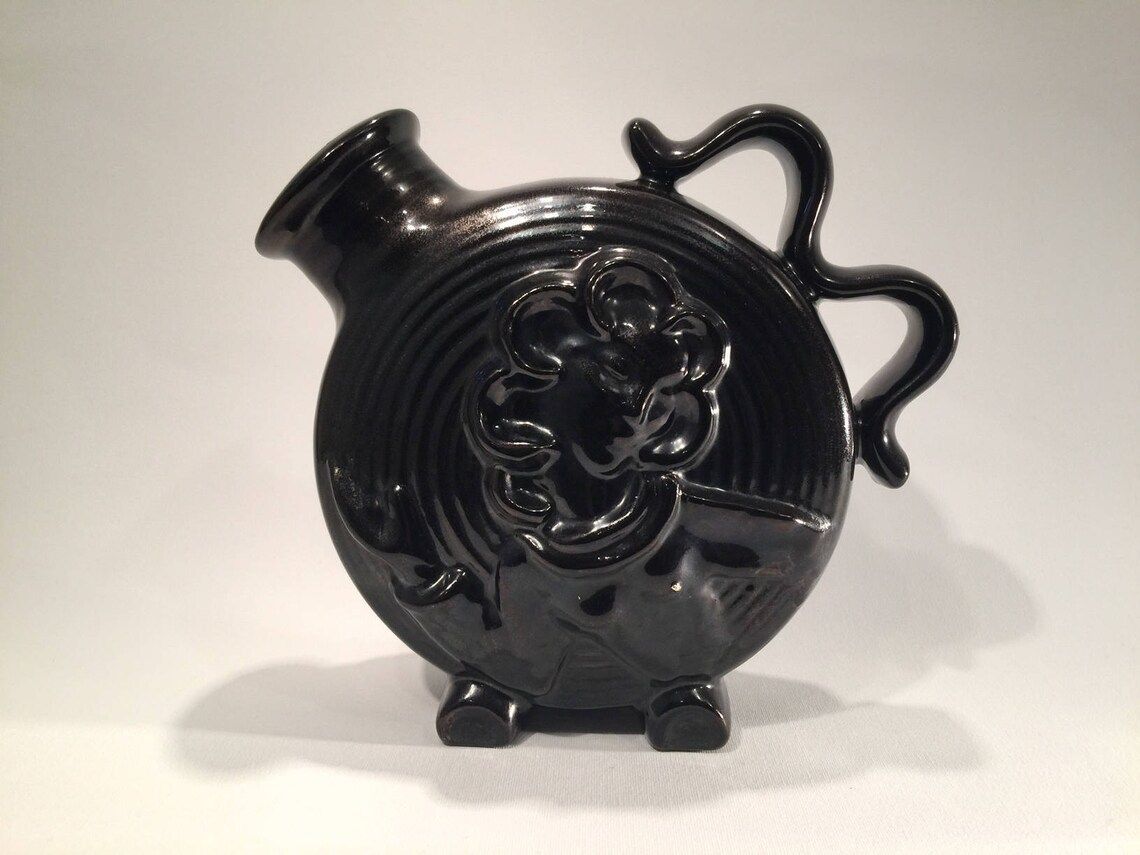 Art Deco Madonna Vase By Michael Andersen And Son, Bornholm, Denmark Between 1930 And 1950, Black Glazed Danish Mid Century Modern photo Home Decor