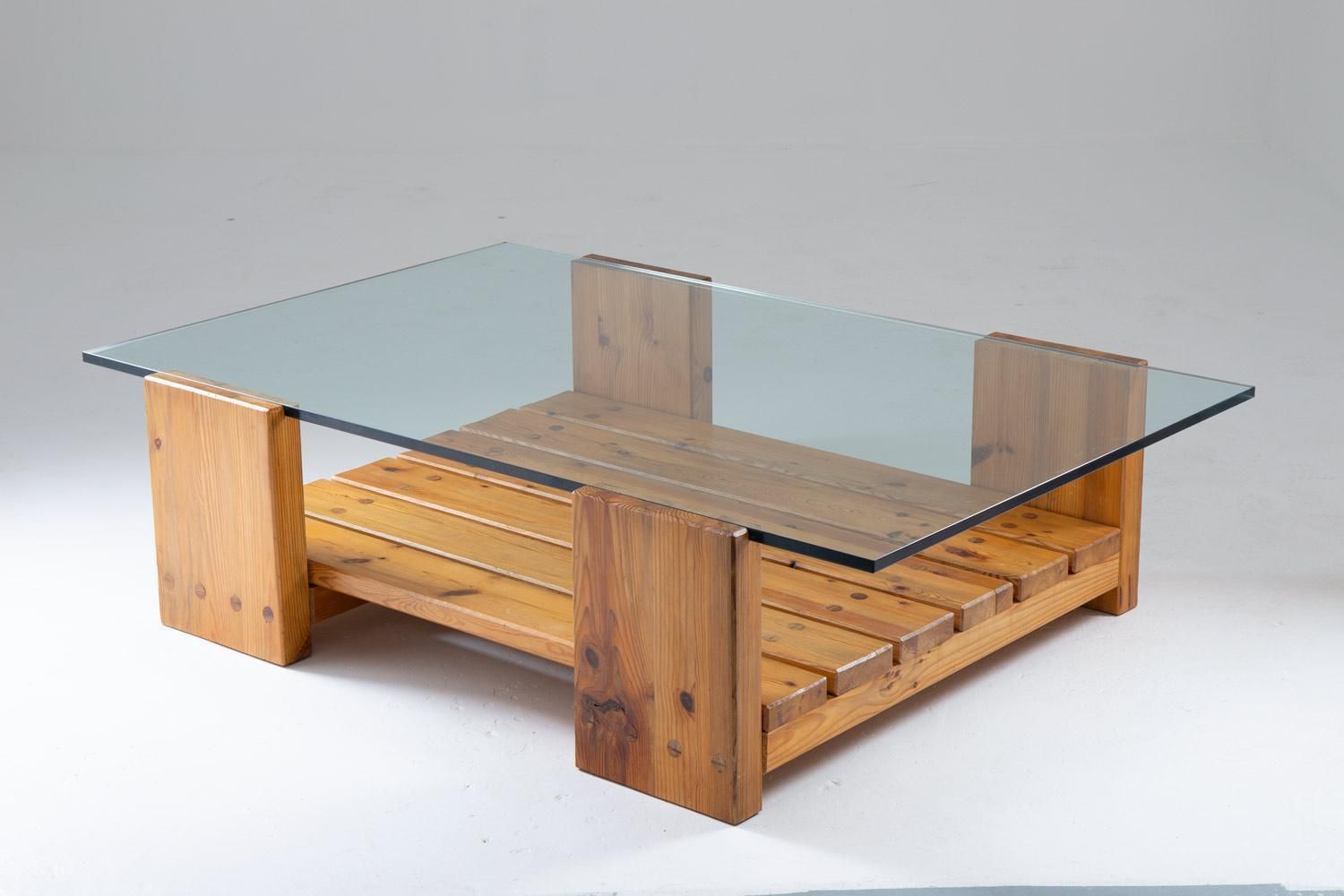 Scandinavian Coffee Table In Pine And Glass By Sven Larsson photo furniture