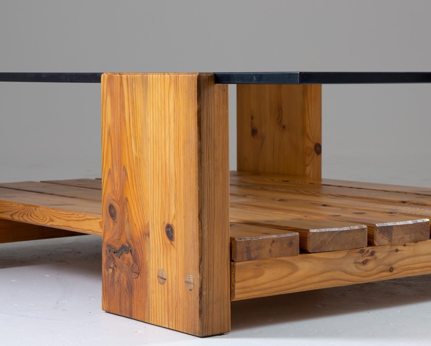 photo furniture Scandinavian Coffee Table In Pine And Glass By Sven Larsson