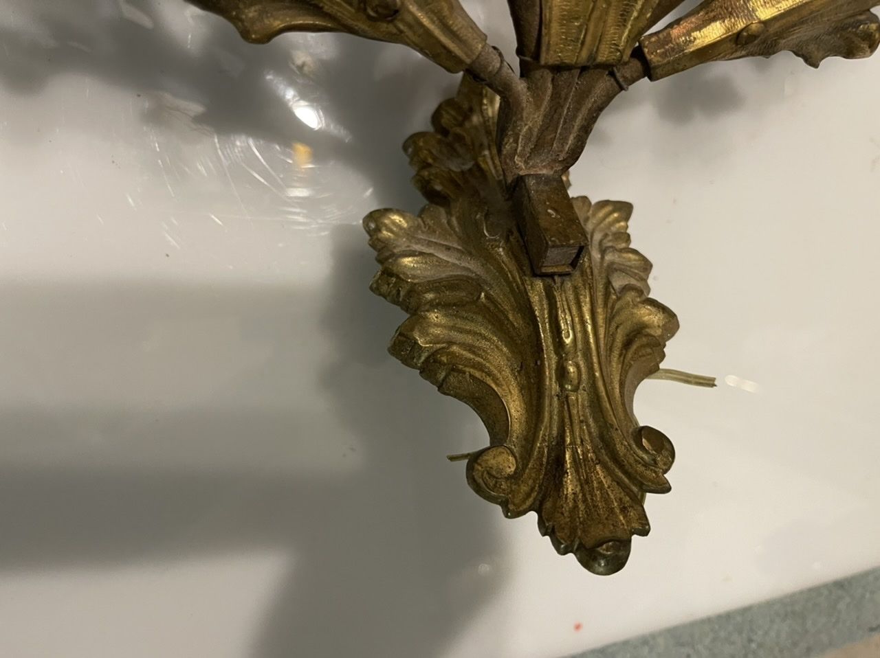 Italian Gold Gilded Tole Sconces Set Of 2 photo buy