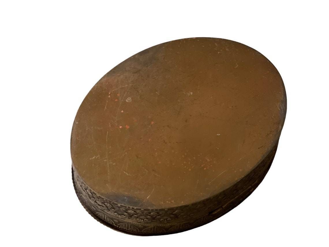 Antique, French Bronze Jewelry Box With Rococo Rocaille Pattern On Top photo Home Decor