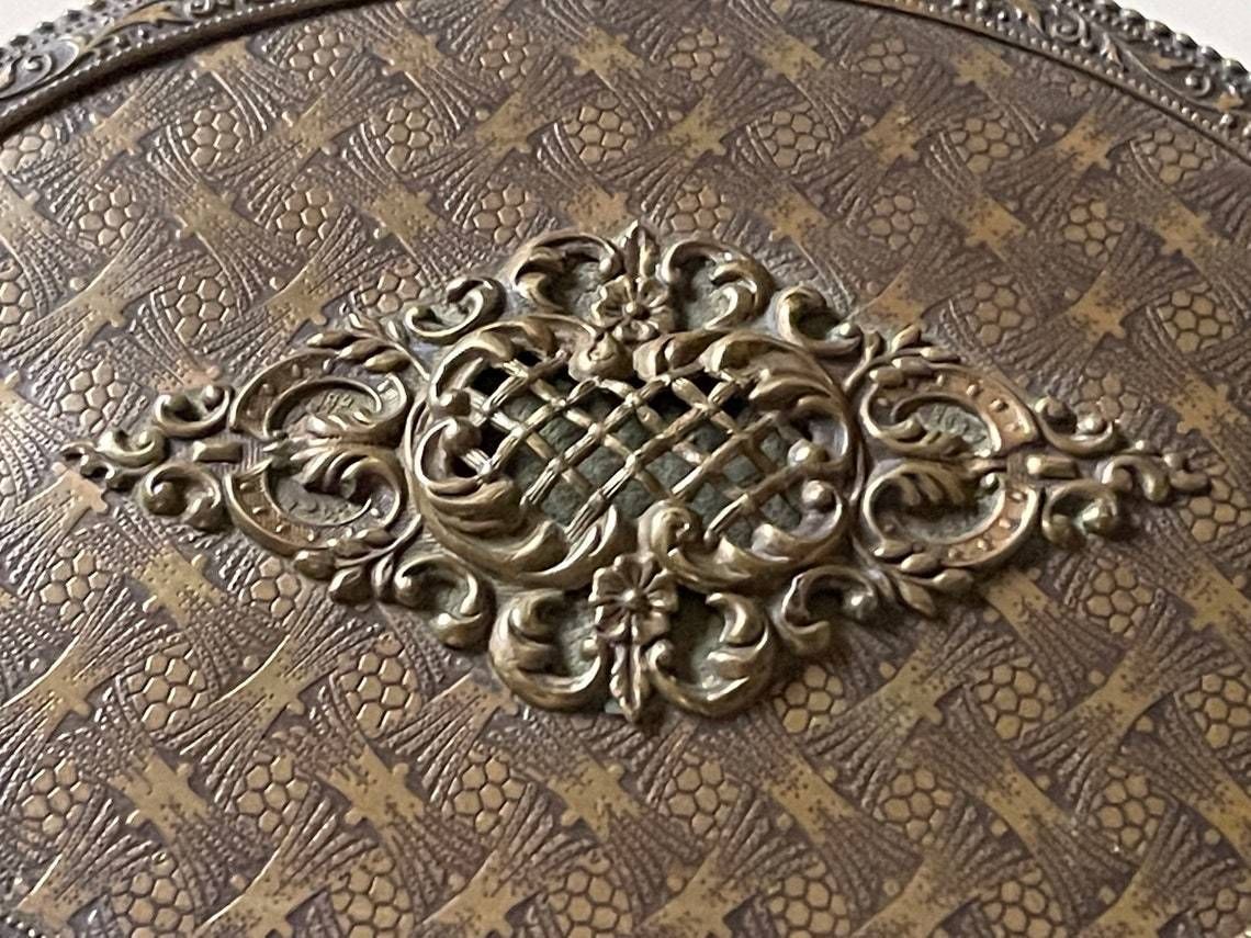 Antique, French Bronze Jewelry Box With Rococo Rocaille Pattern On Top photo 286.0