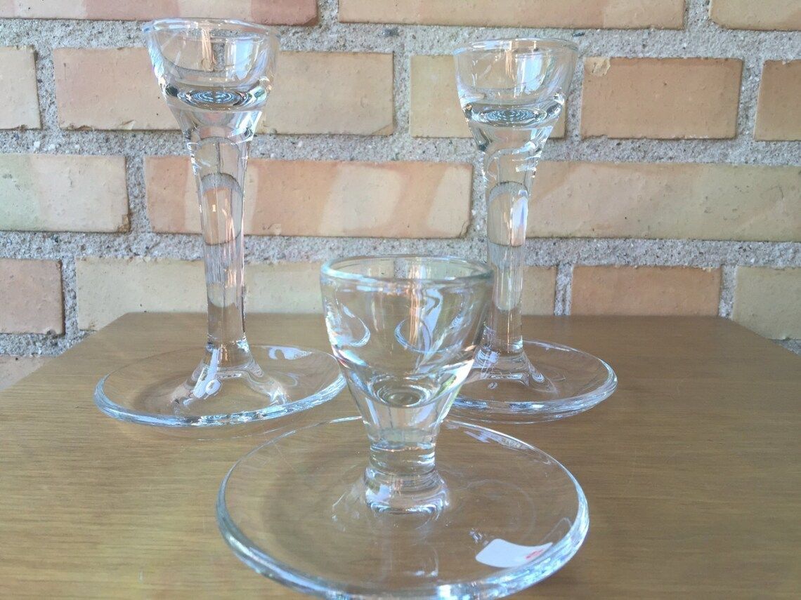 Egg Cups, 3, By Per Lutken (Lütken) For The Danish Glassworks Holmegaard In Denmark   Danish Design From The 1970s And 1980s, photo for sale