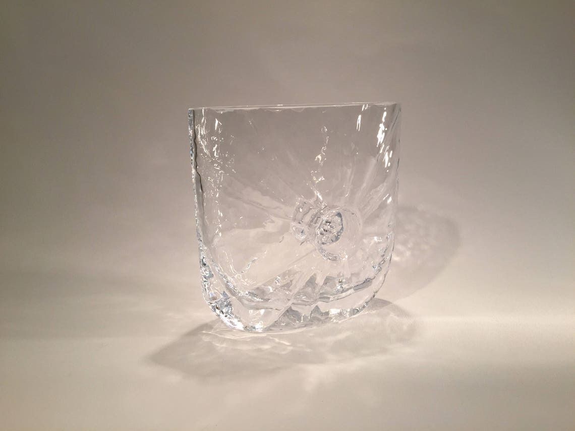 Glass Vase By Rune Strand, Sunburst, For The Swedish Sea Glassworks, Scandinavian Space Age Interior Decor In The 1970s photo vinterior