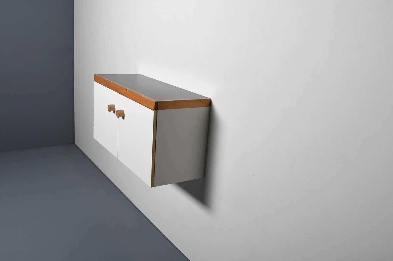Wall Mounted 'Les Arcs’ Cabinet / Sideboard By Charlotte Perriand, France 1970s photo furniture