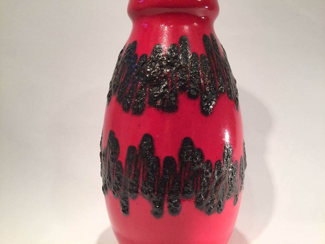 Big West Germany Bay Fat Lava Vase 30 Centimeters  11.70 Inches High German Studio Pottery Mid Century Modern Space Age Atomic Age photo 189.0