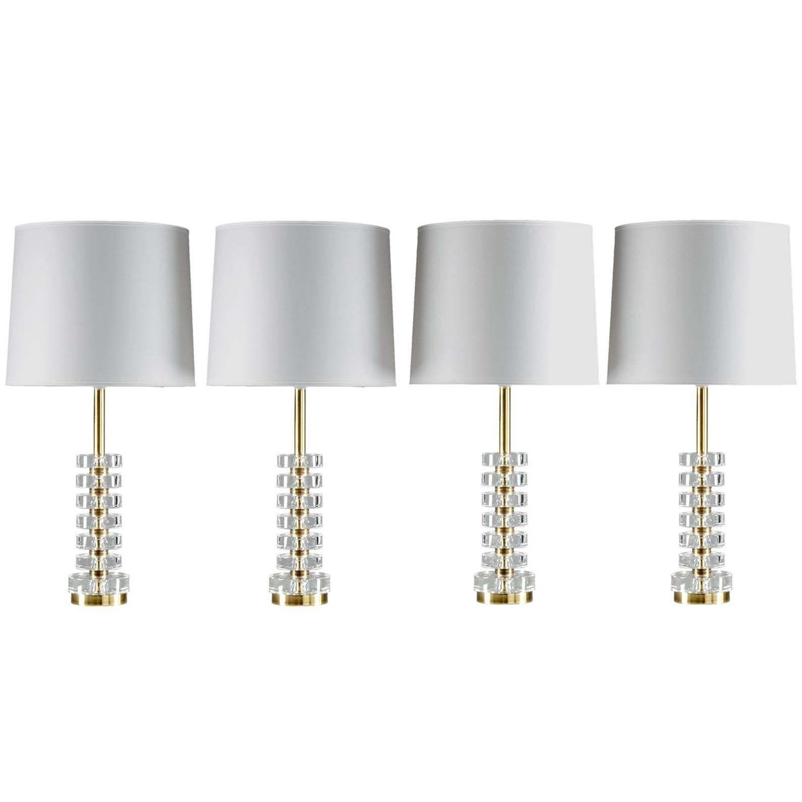 Swedish Crystal Glass Table Lamps By Carl Fagerlund For Orrefors