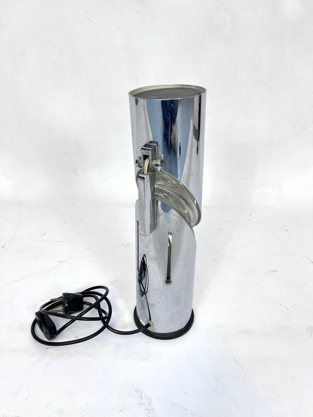 Oscar Torlasco, Modern Chrome And Glass Table Lamp By Stilkronen. Italy 1960s photo buy
