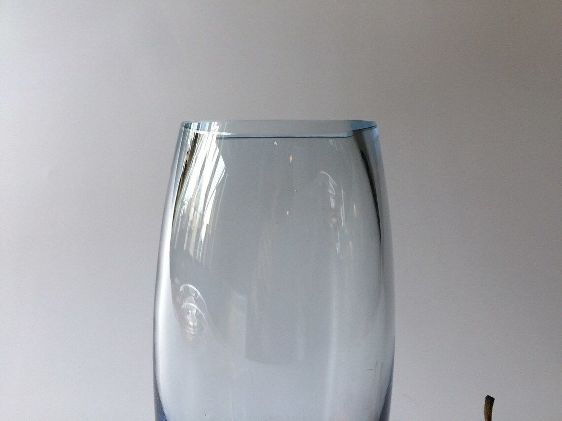 Big Ice Blue Art Glass Vase By Danish Glass Artist Per Lutken For Scandinavian Glassworks Holmegaard In 1956 photo 159.0