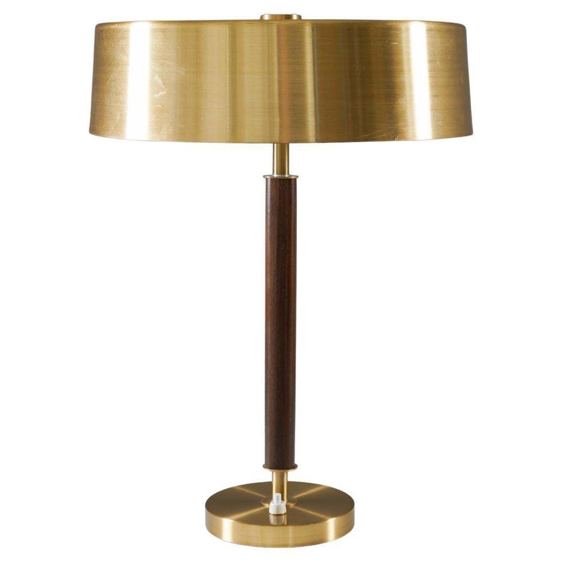 Swedish Mid Century Table Lamp In Brass And Wood By Boréns photo furniture