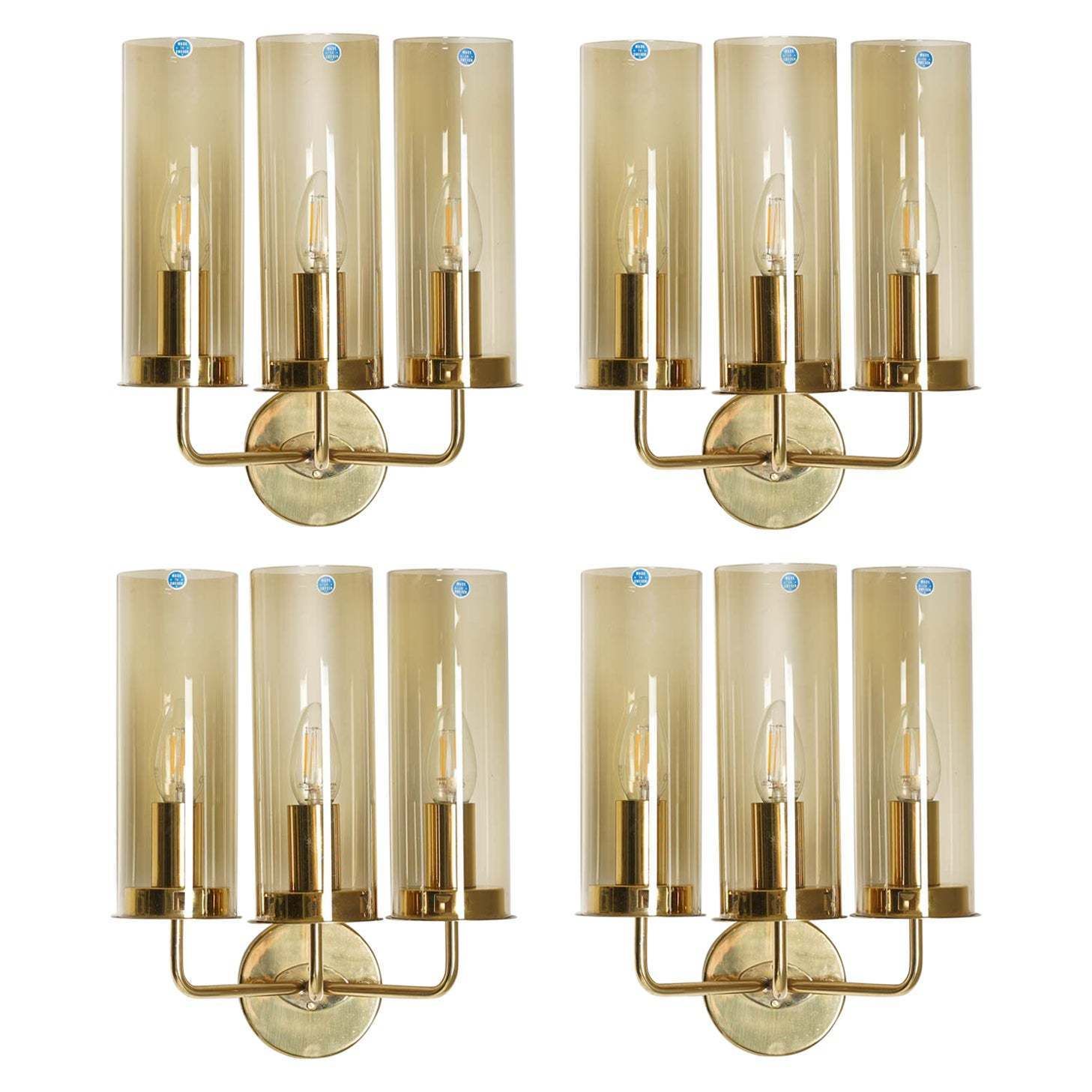 Swedish Midcentury Wall Lamps In Brass And Glass By Hans Agne Jakobsson photo buy