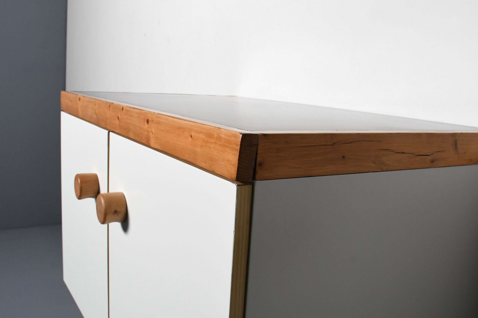 Wall Mounted 'Les Arcs’ Cabinet / Sideboard By Charlotte Perriand, France, 1970s photo vintage