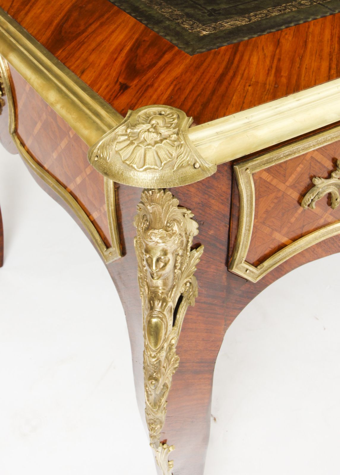 Antique Louis Revival Kingwood & Ormolu Mounted Bureau Plat Desk 19th C photo Furniture