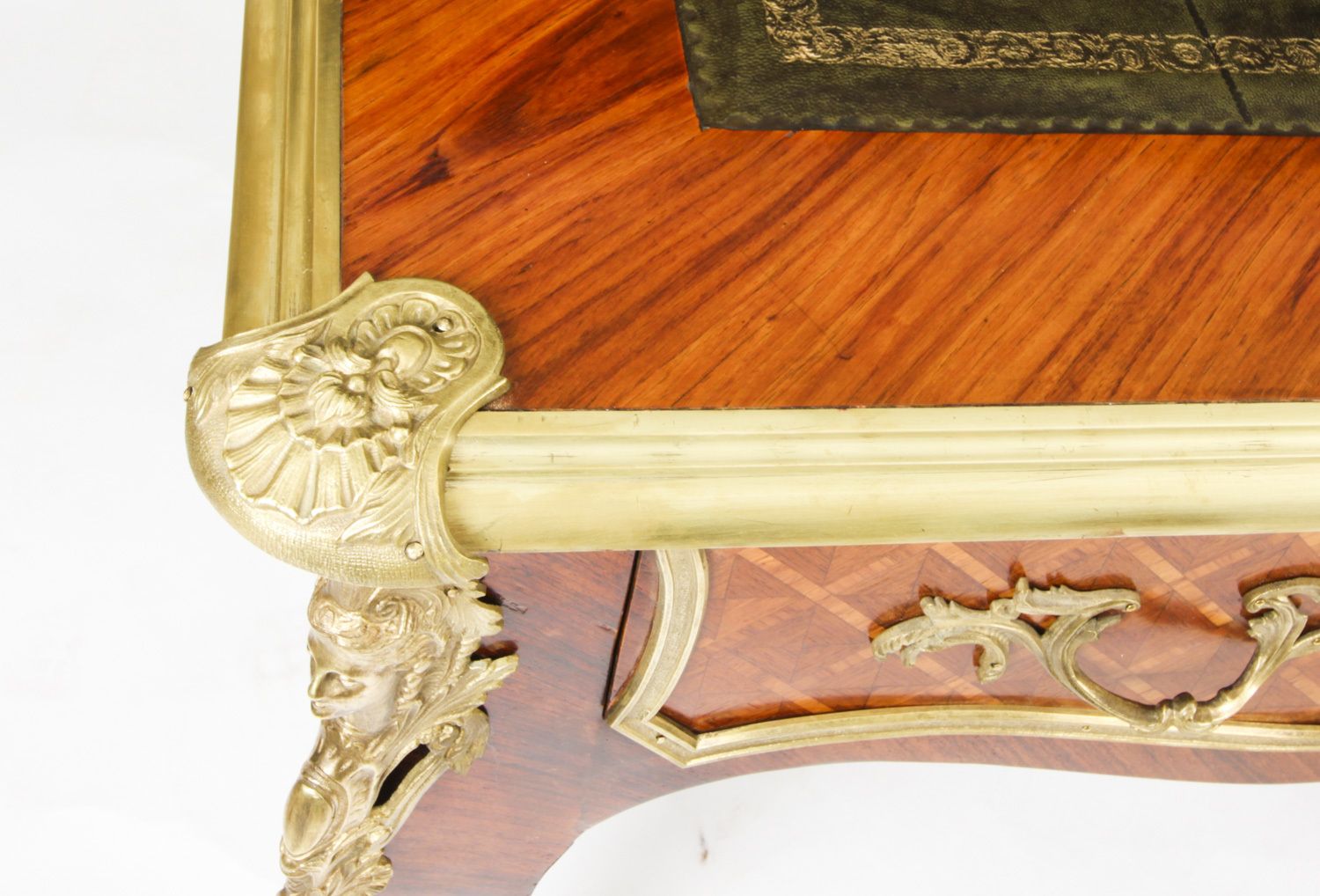 Antique Louis Revival Kingwood & Ormolu Mounted Bureau Plat Desk 19th C photo buy