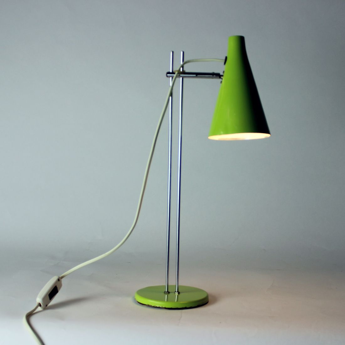 Lighting Green Metal Table Lamp By Lidokov, Czechoslovakia 1960s photo