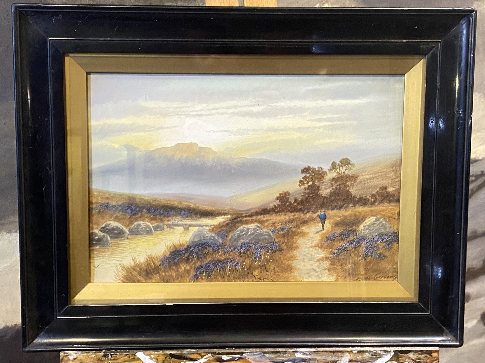 Alfred Graham   Fisherman Walking Home With A Catch   Watercolour Painting