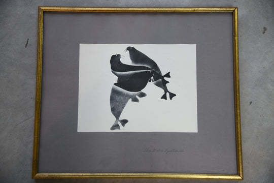 Art Pair Of Lithographs   After Sheouak Petaulassie photo