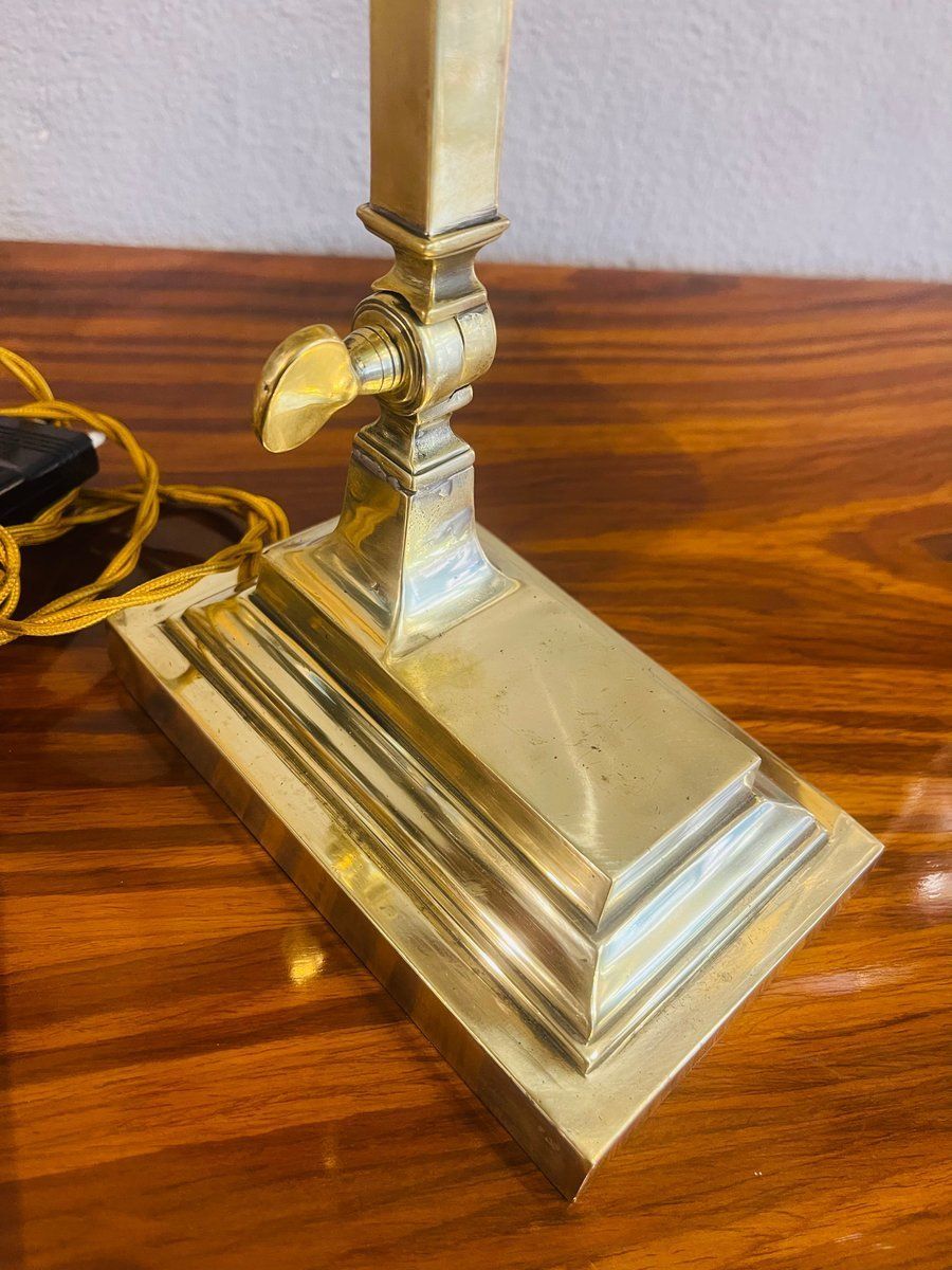 Ministerial Churchill Lamp In Bronze And Opaline Glass photo Lighting