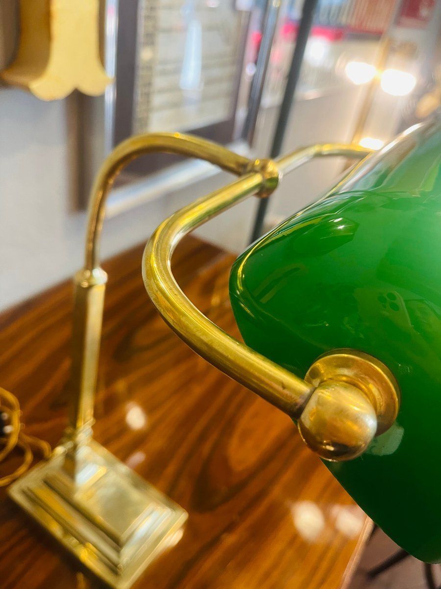 Ministerial Churchill Lamp In Bronze And Opaline Glass photo 480.0