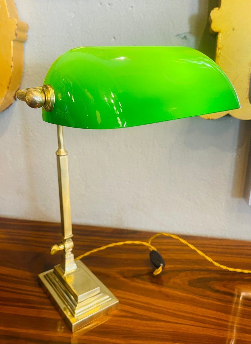photo buy Ministerial Churchill Lamp In Bronze And Opaline Glass