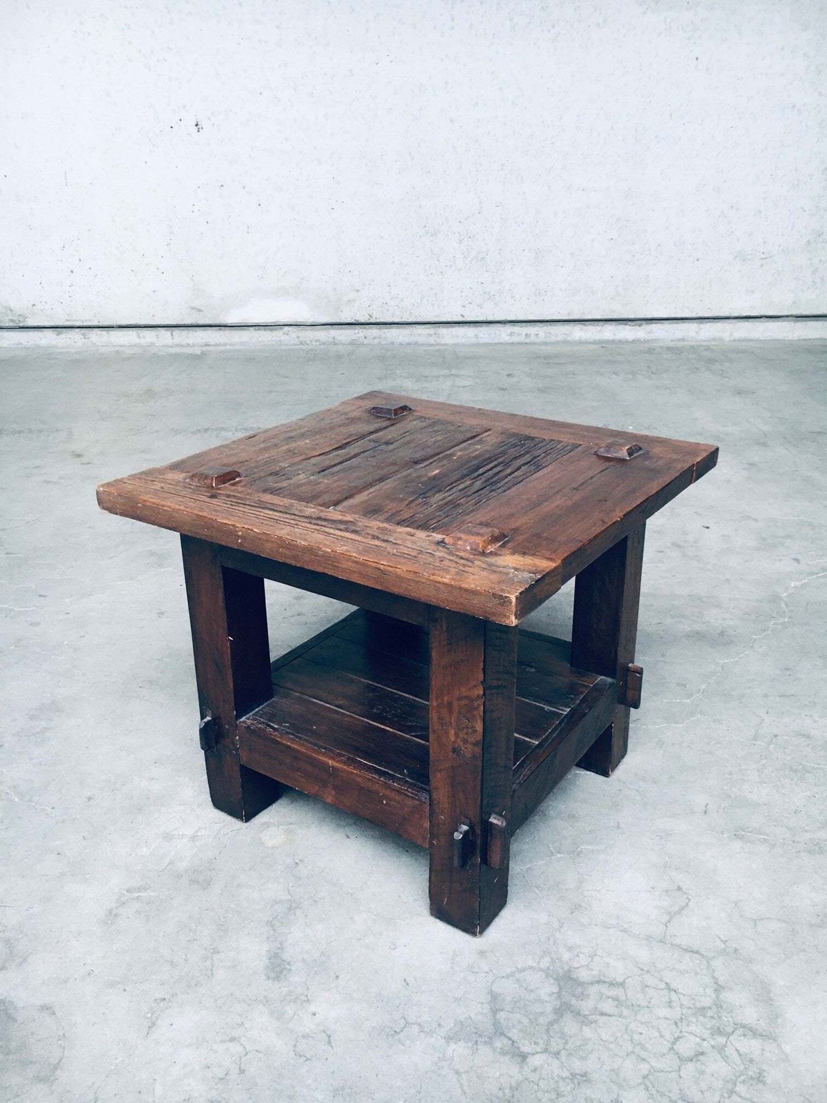 Wabi Sabi Stijl Massief Eiken Bijzettafel, Frankrijk, Ca. Jaren 1930 photo furniture