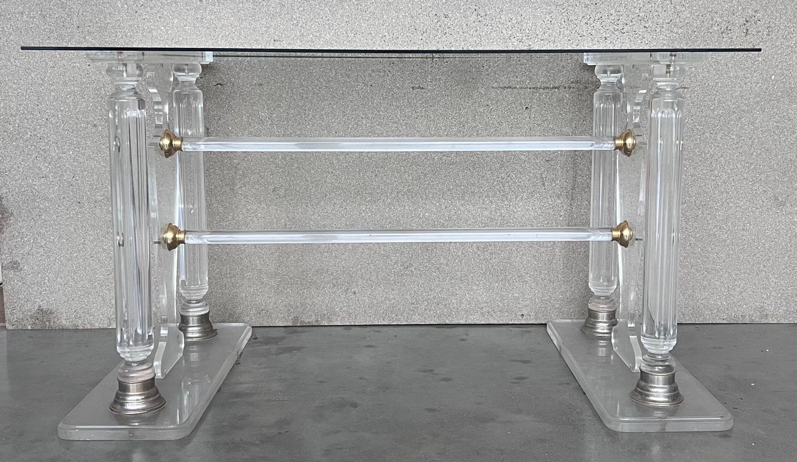 Console ou table à manger en Lucite, dans le style de Karl Springer photo for sale