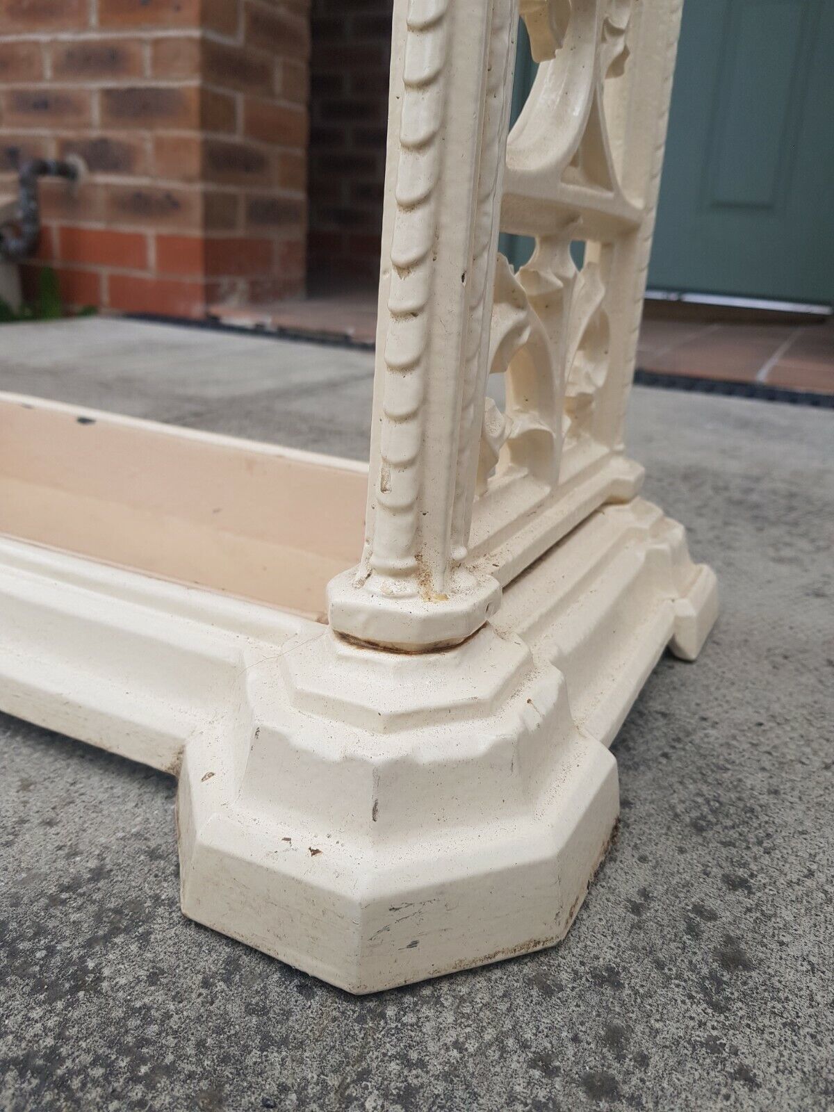 A Stunning Victorian 19th Century 16 Hole Cast Iron Umbrella Cane Stick Stand photo vintage