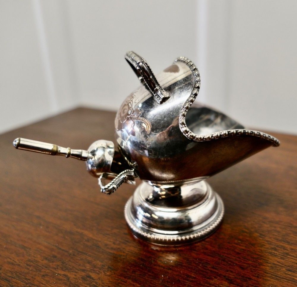 Silver Plated Novelty Sugar Scuttle With Original Scoop