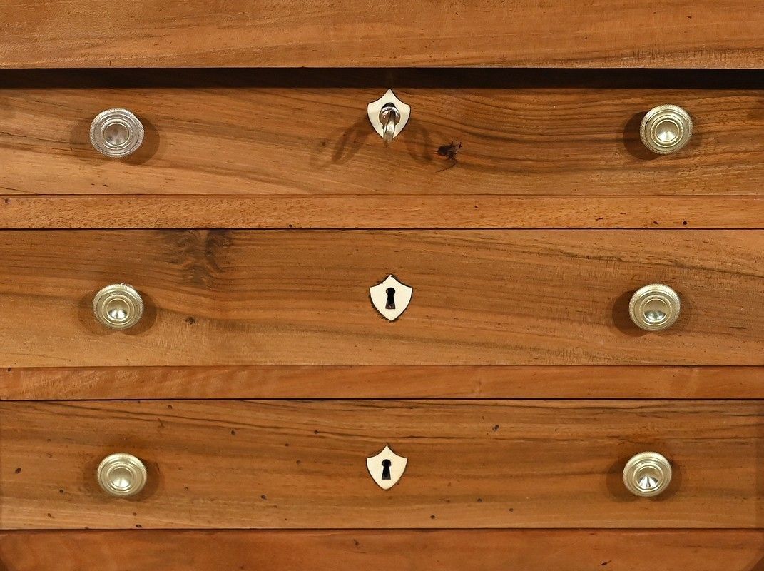 Master's Chest Of Drawers In Solid Walnut, Empire Period, Early 19th Century photo vintage