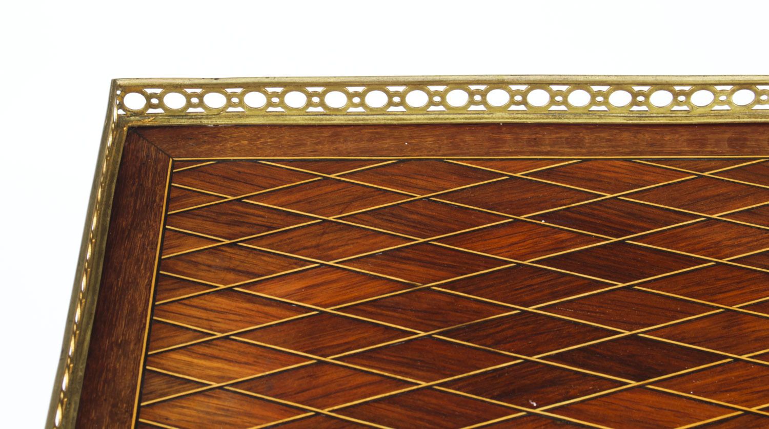 photo for sale Antique French Parquetry Ormolu Mounted Stand Att François Linke 19th Century
