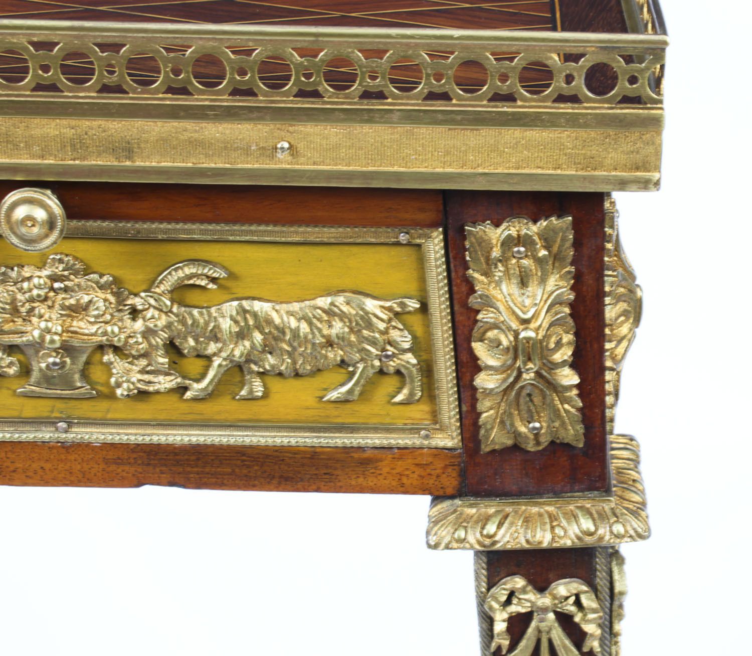 photo vinterior Antique French Parquetry Ormolu Mounted Stand Att François Linke 19th Century