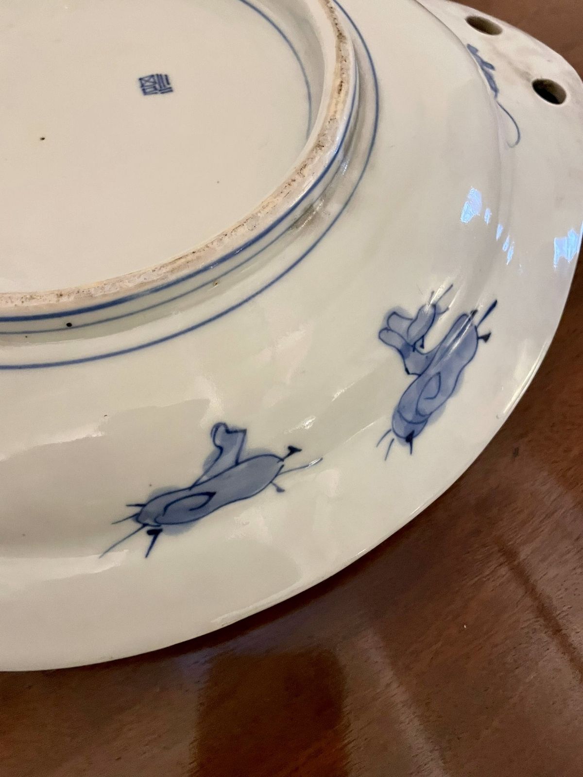 Unusual Antique Quality Japanese Blue And White Imari Dish photo Home Decor