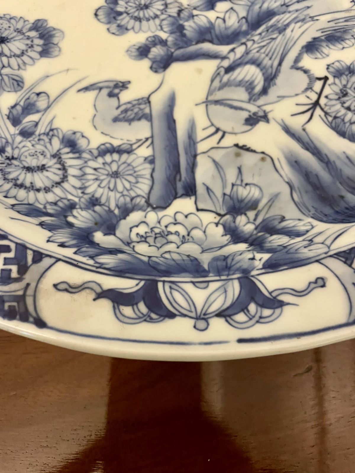 Unusual Antique Quality Japanese Blue And White Imari Dish photo vinterior